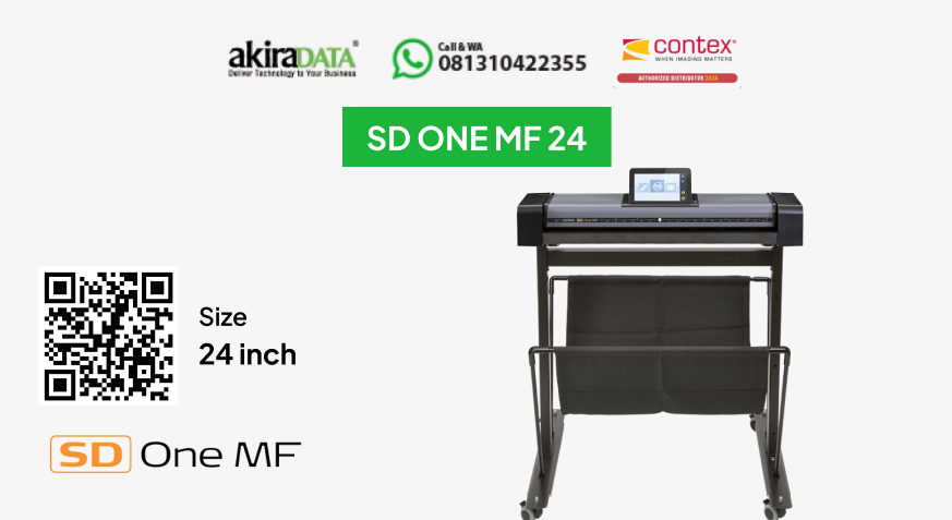 Contex SD One MF 24 – Sistem MFP (Multi-Function Printer) terintegrasi full color format besar (24 inci) dengan touchscreen