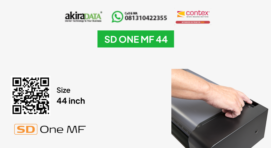 SCANNER_CONTEX_SD_ONE_MF_44_3 Scanner Contex SD One MF 44 – Sistem MFP (Multi-Function Printer) terintegrasi full color format besar (44 inci) dengan touchscreen.